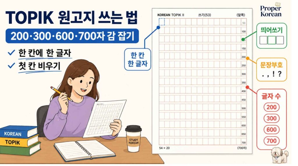 How to Use TOPIK Writing Paper (원고지): 5 Simple Rules (Part 3)